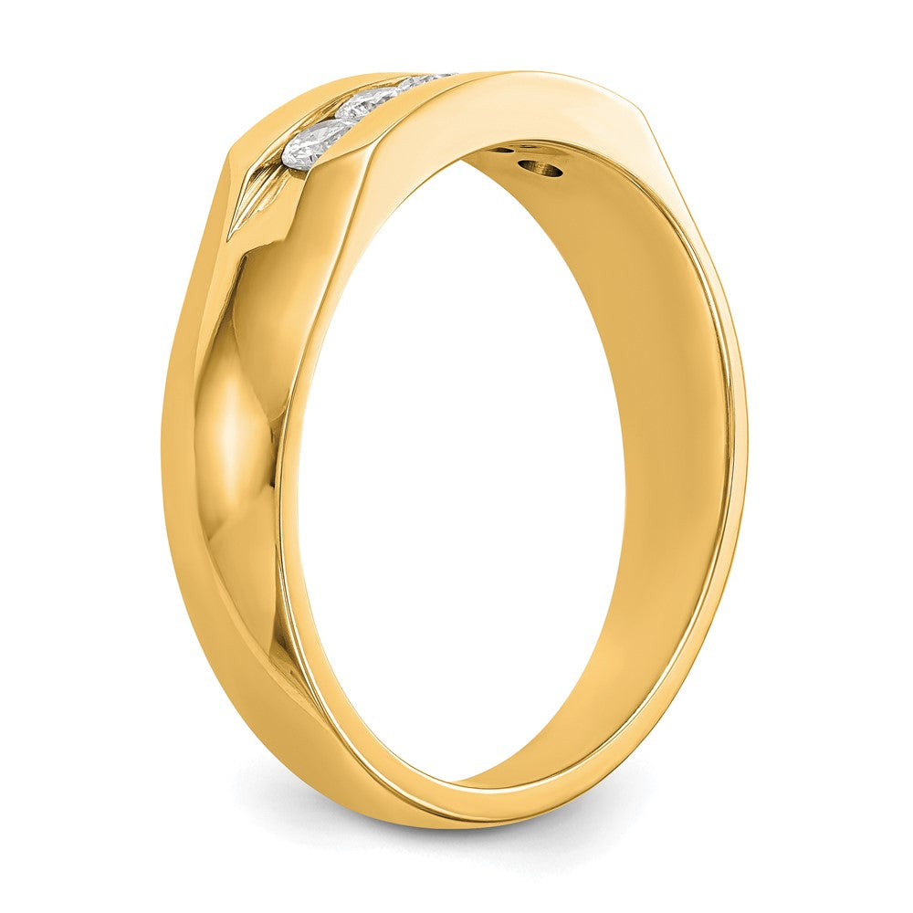 True Origin Men's Lab Grown Diamond VS+ F+ Complete Channel Five Stone Band