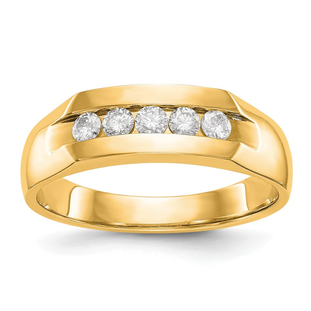 True Origin Men's Lab Grown Diamond VS+ F+ Complete Channel Five Stone Band