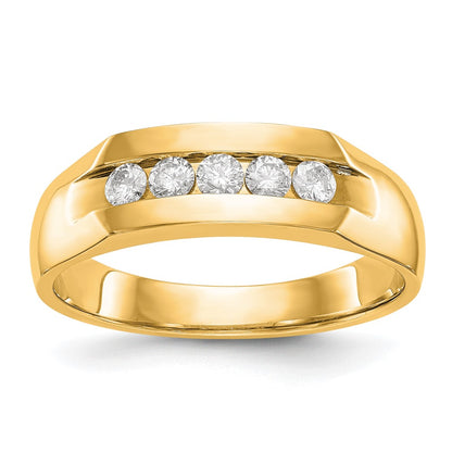 True Origin Men's Lab Grown Diamond VS+ F+ Complete Channel Five Stone Band