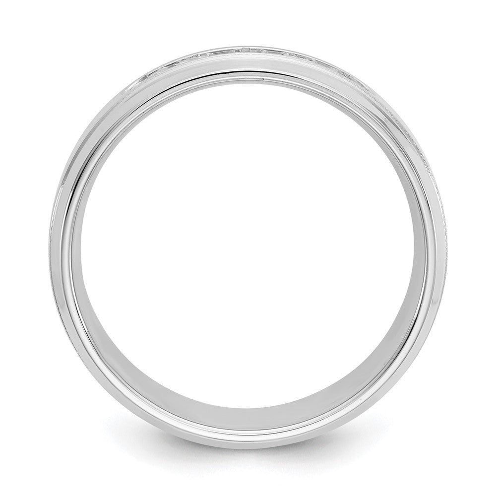 True Origin Men's Lab Grown Diamond VS D E F Polished Five Stone Beveled Edge Miligrain Band