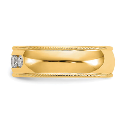 True Origin Men's Lab Grown Diamond VS+ F+ Complete Miligrain Band