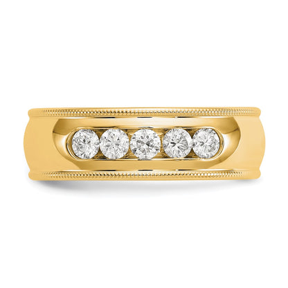 True Origin Men's Lab Grown Diamond VS+ F+ Complete Miligrain Band