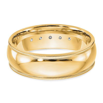 True Origin Men's Lab Grown Diamond VS+ F+ Complete Miligrain Band