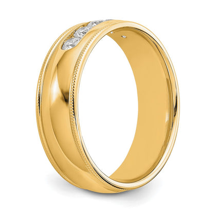 True Origin Men's Lab Grown Diamond VS+ F+ Complete Miligrain Band