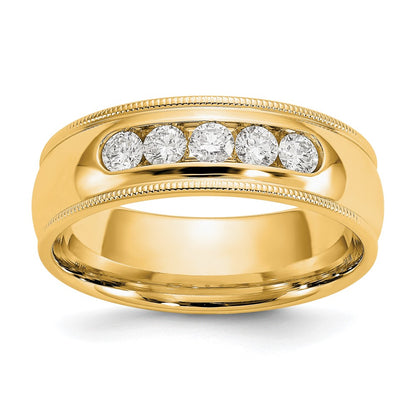 True Origin Men's Lab Grown Diamond VS+ F+ Complete Miligrain Band