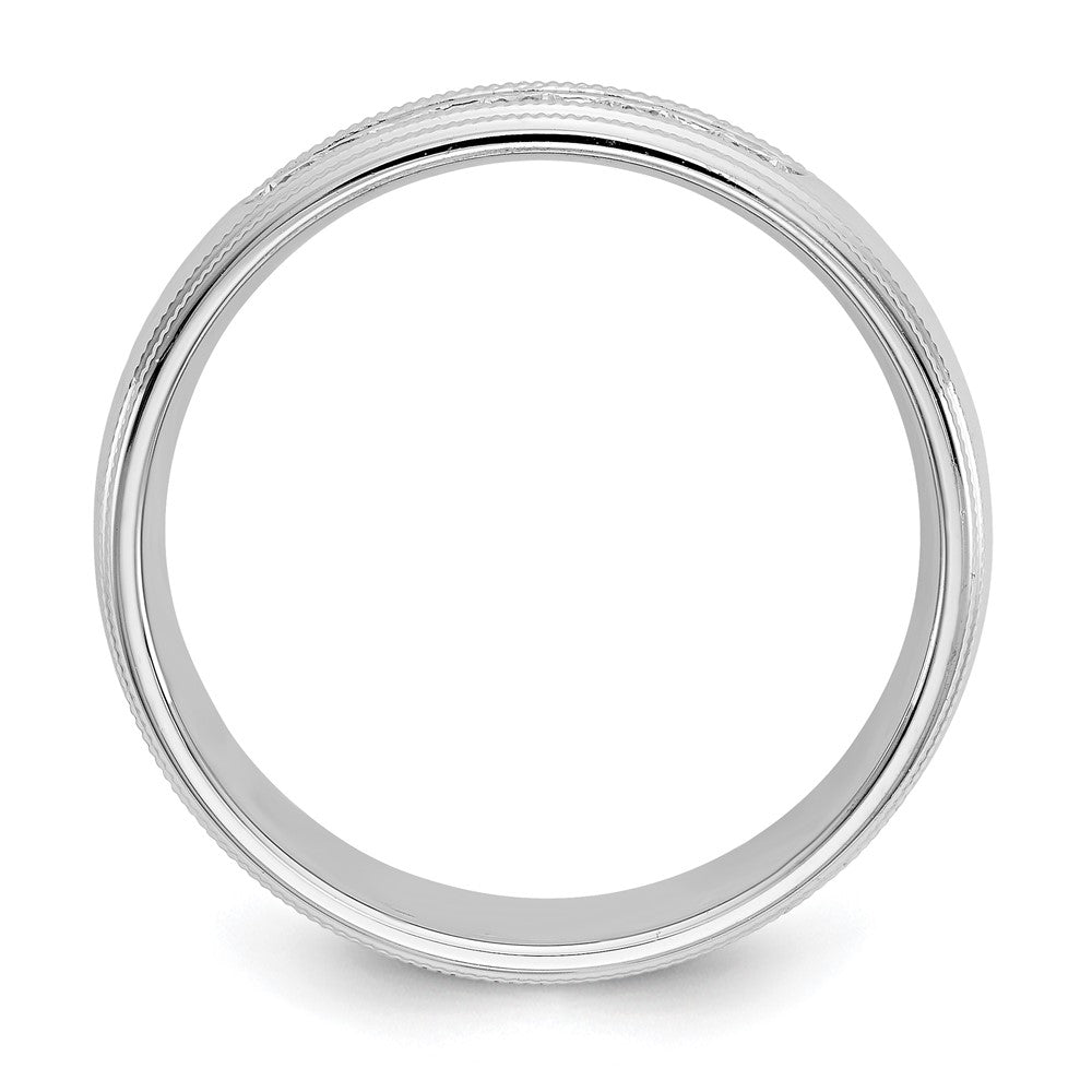 True Origin Men's Lab Grown Diamond VS D E F Polished Five Stone Double Miligrain Band