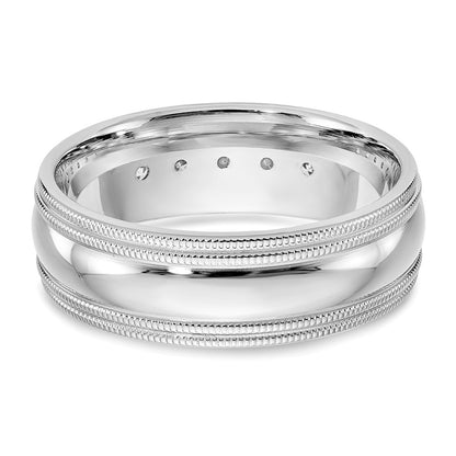 True Origin Men's Lab Grown Diamond VS D E F Polished Five Stone Double Miligrain Band
