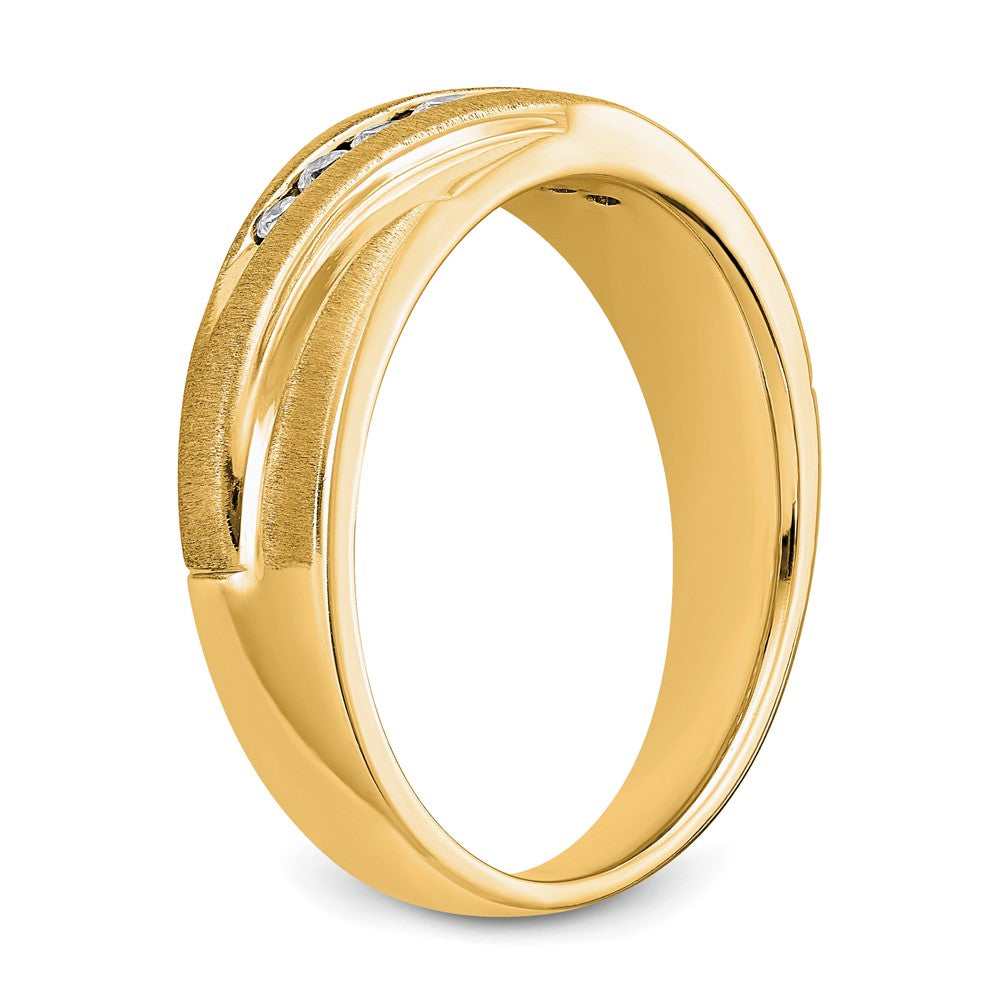 True Origin Men's Lab Grown Diamond VS+ F+ Complete Brushed and Polished Band