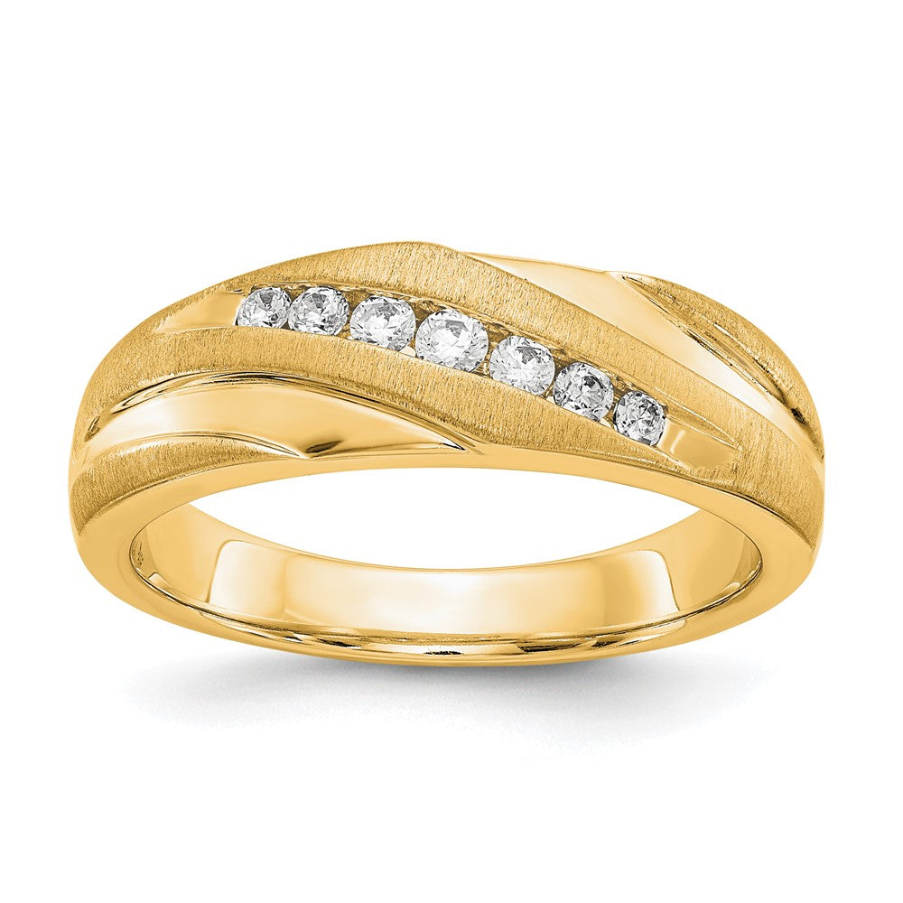 True Origin Men's Lab Grown Diamond VS+ F+ Complete Brushed and Polished Band