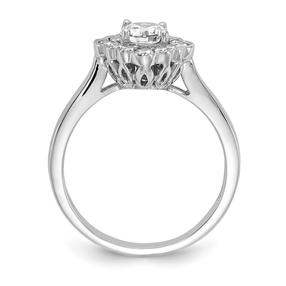 True Origin and Lab Grown Diamond VS+ F+ Semi-Mount Round Halo Engagement Ring