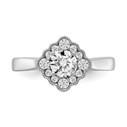True Origin and Lab Grown Diamond VS+ F+ Semi-Mount Round Halo Engagement Ring