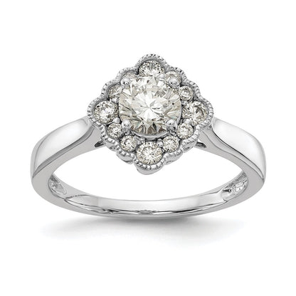 True Origin and Lab Grown Diamond VS+ F+ Semi-Mount Round Halo Engagement Ring