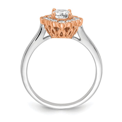 True Origin and Lab Grown Diamond VS+ F+ Semi-Mount Round Halo Engagement Ring