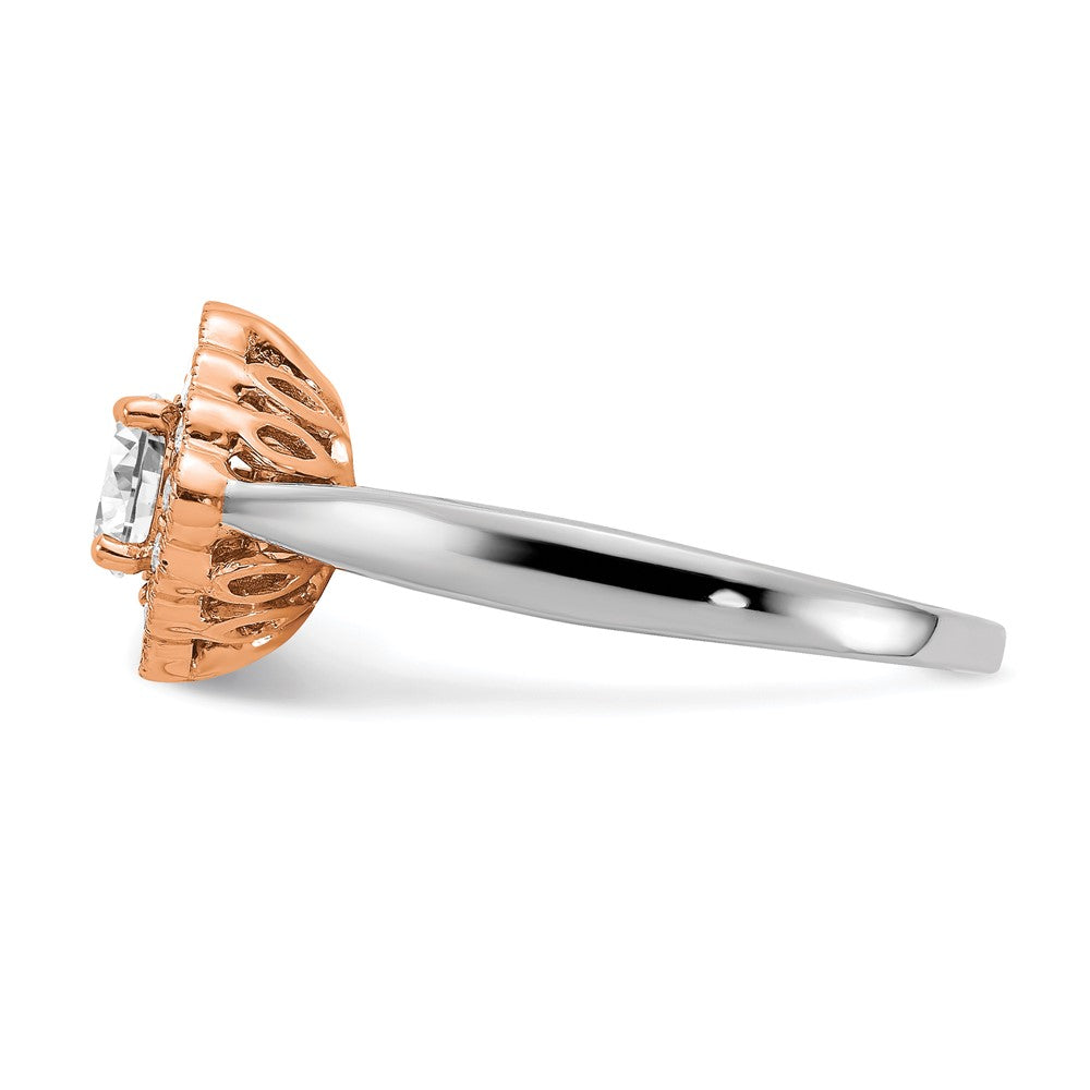 True Origin and Lab Grown Diamond VS+ F+ Semi-Mount Round Halo Engagement Ring