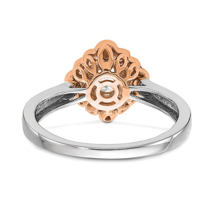 True Origin and Lab Grown Diamond VS+ F+ Semi-Mount Round Halo Engagement Ring