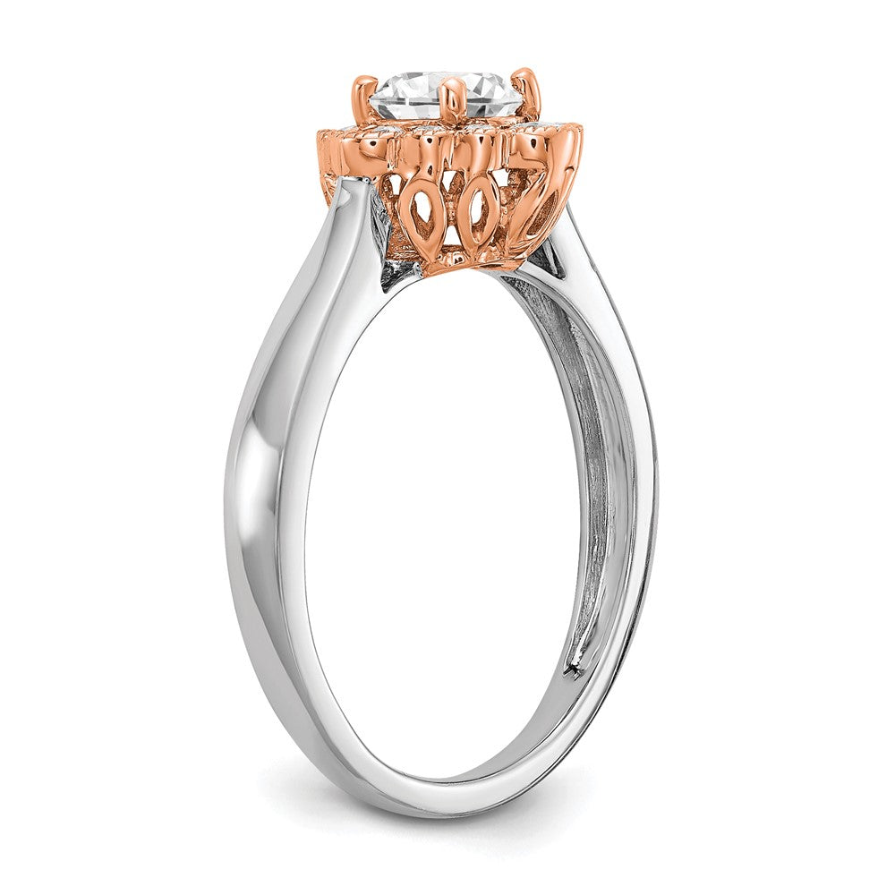 True Origin and Lab Grown Diamond VS+ F+ Semi-Mount Round Halo Engagement Ring
