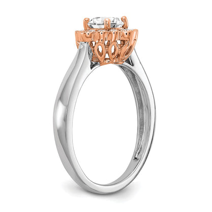 True Origin and Lab Grown Diamond VS+ F+ Semi-Mount Round Halo Engagement Ring