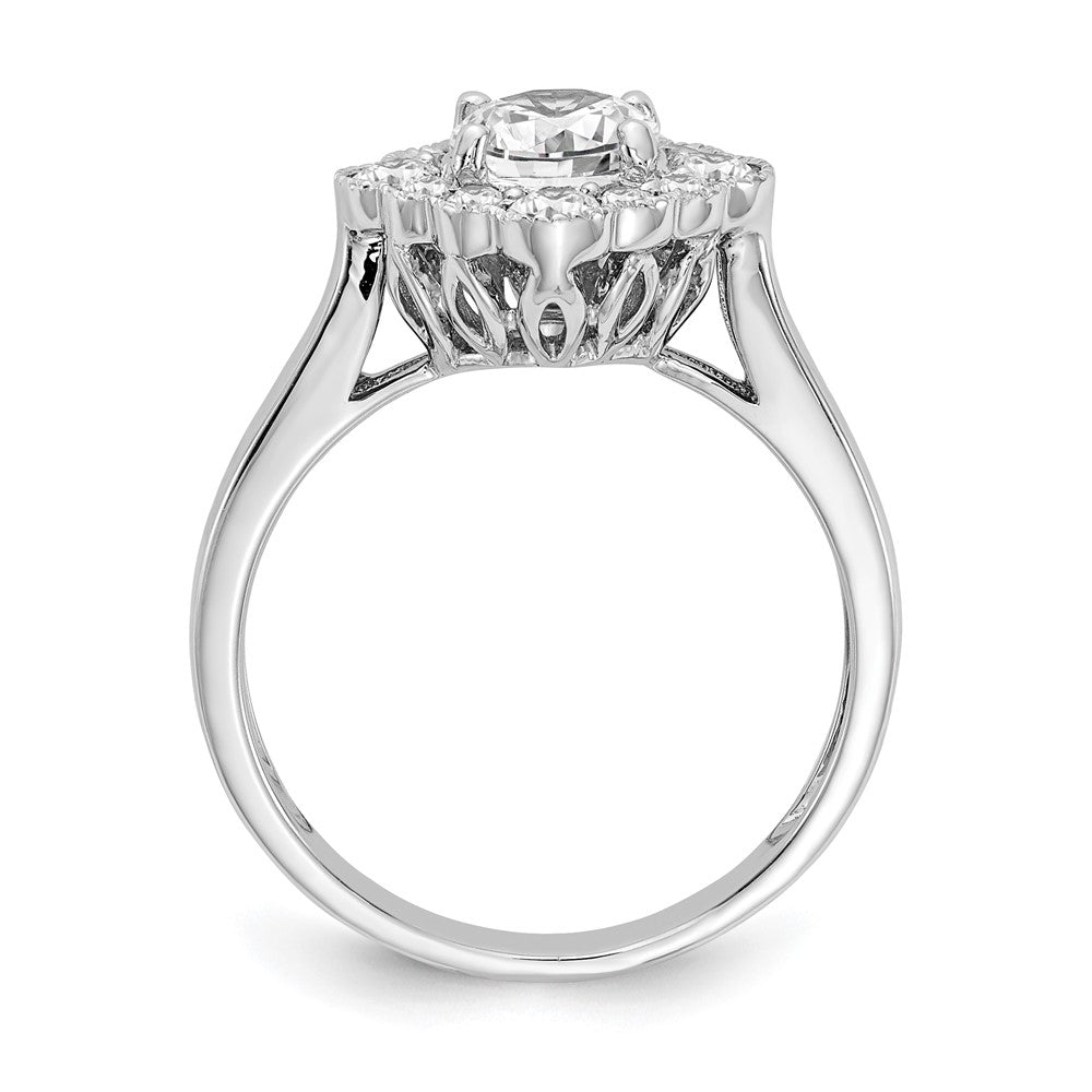 True Origin and Lab Grown Diamond VS+ F+ Semi-Mount Round Halo Engagement Ring