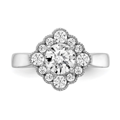 True Origin and Lab Grown Diamond VS+ F+ Semi-Mount Round Halo Engagement Ring