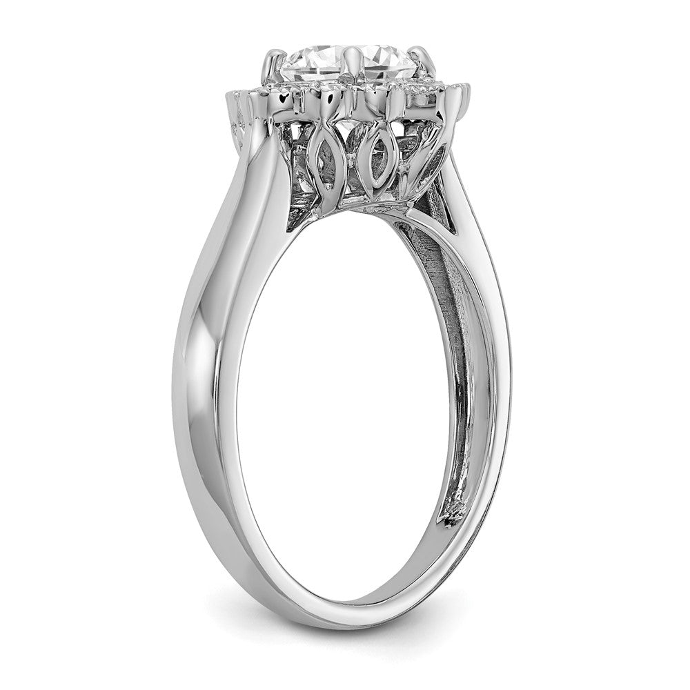 True Origin and Lab Grown Diamond VS+ F+ Semi-Mount Round Halo Engagement Ring