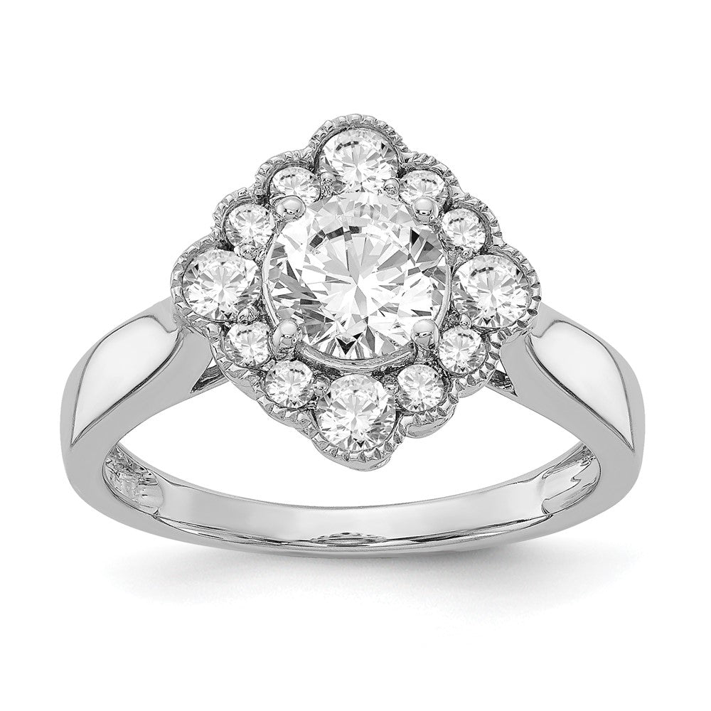 True Origin and Lab Grown Diamond VS+ F+ Semi-Mount Round Halo Engagement Ring
