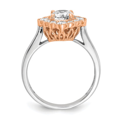 True Origin and Lab Grown Diamond VS+ F+ Semi-Mount Round Halo Engagement Ring