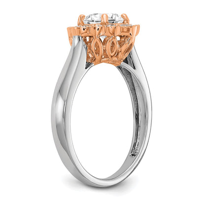 True Origin and Lab Grown Diamond VS+ F+ Semi-Mount Round Halo Engagement Ring