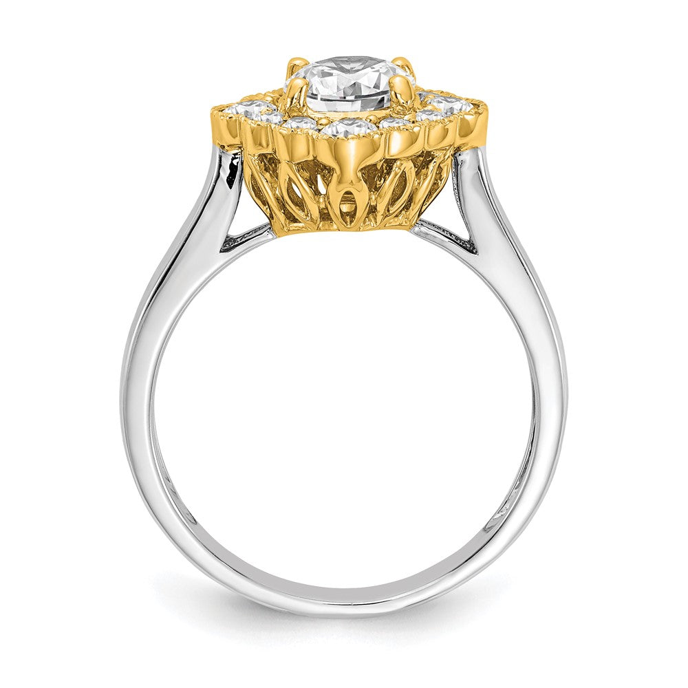 True Origin and Lab Grown Diamond VS+ F+ Semi-Mount Round Halo Engagement Ring