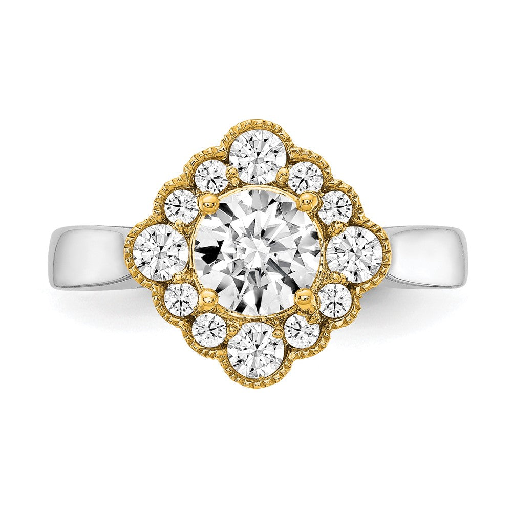 True Origin and Lab Grown Diamond VS+ F+ Semi-Mount Round Halo Engagement Ring
