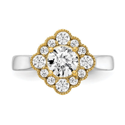 True Origin and Lab Grown Diamond VS+ F+ Semi-Mount Round Halo Engagement Ring