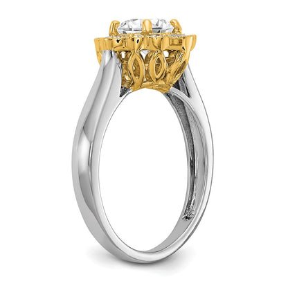 True Origin and Lab Grown Diamond VS+ F+ Semi-Mount Round Halo Engagement Ring