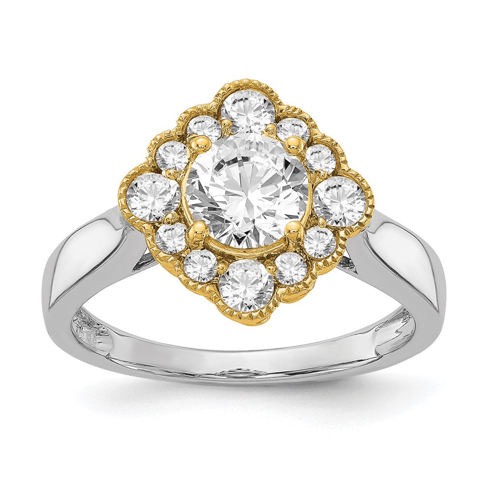 True Origin and Lab Grown Diamond VS+ F+ Semi-Mount Round Halo Engagement Ring