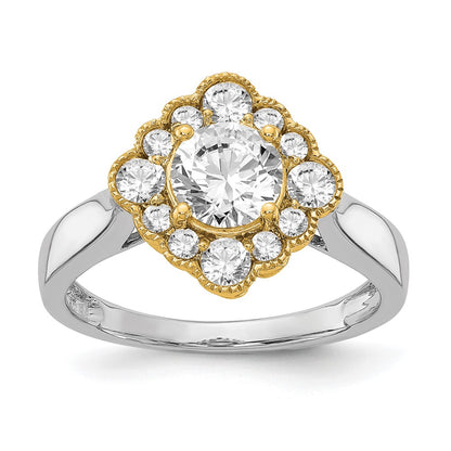 True Origin and Lab Grown Diamond VS+ F+ Semi-Mount Round Halo Engagement Ring