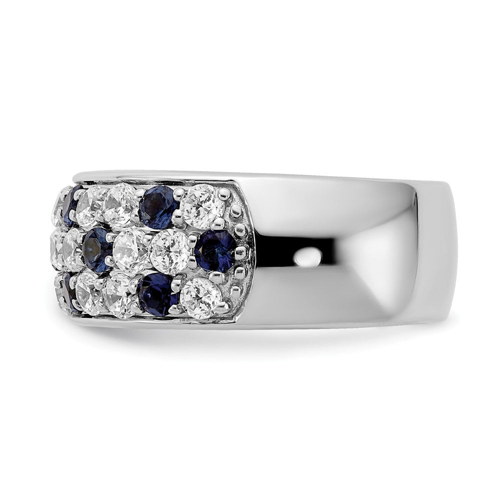 True Origin Lab Grown Diamond VS+ F+ and . Blue Sapphire Complete Fashion Ring
