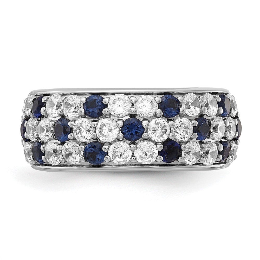 True Origin Lab Grown Diamond VS+ F+ and . Blue Sapphire Complete Fashion Ring