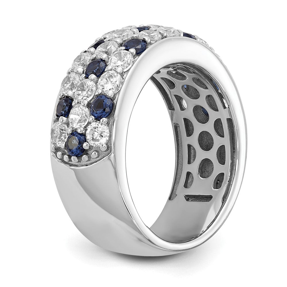 True Origin Lab Grown Diamond VS+ F+ and . Blue Sapphire Complete Fashion Ring