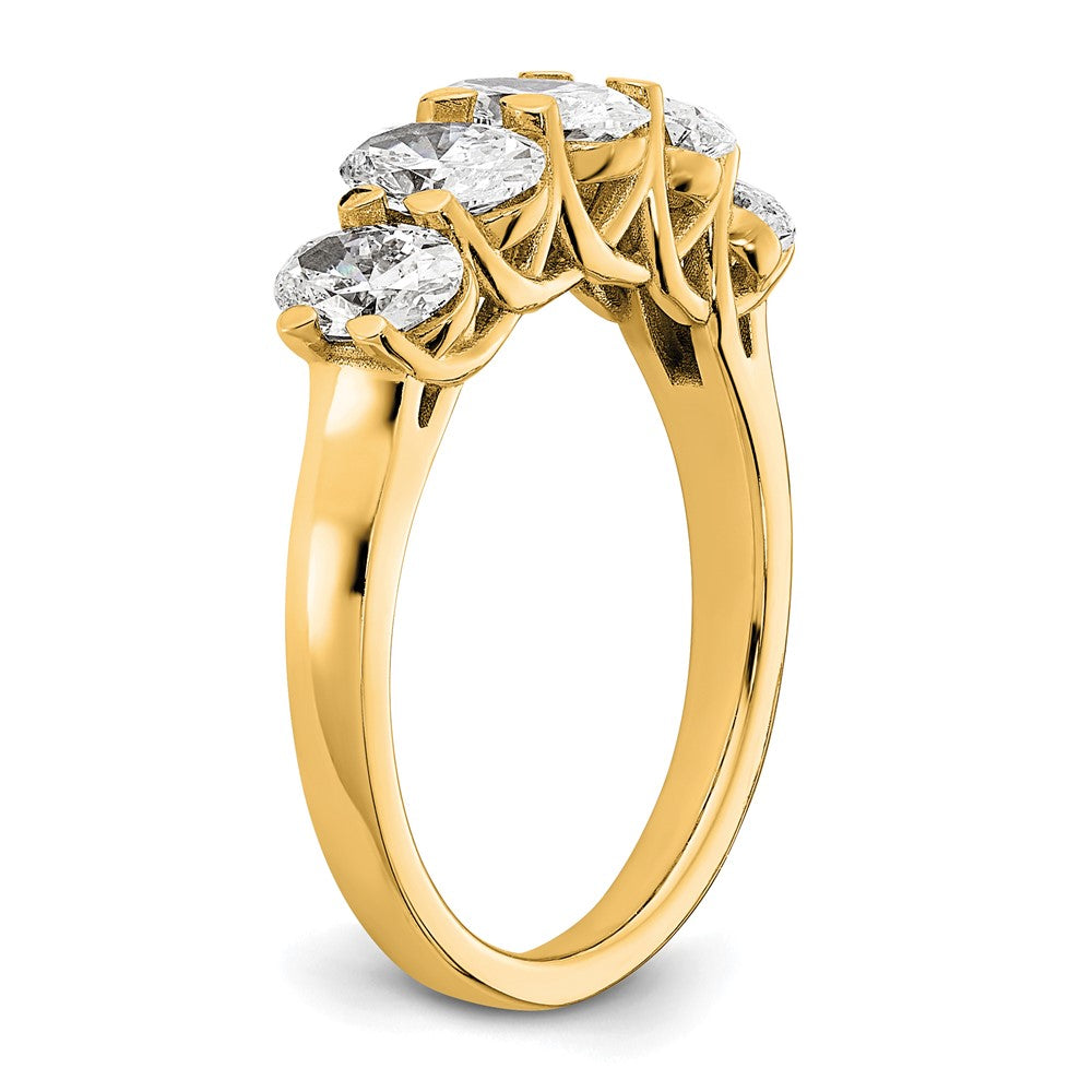 True Origin Lab Grown Diamond VS+ F+ Graduated Complete Oval Five Stone Ring