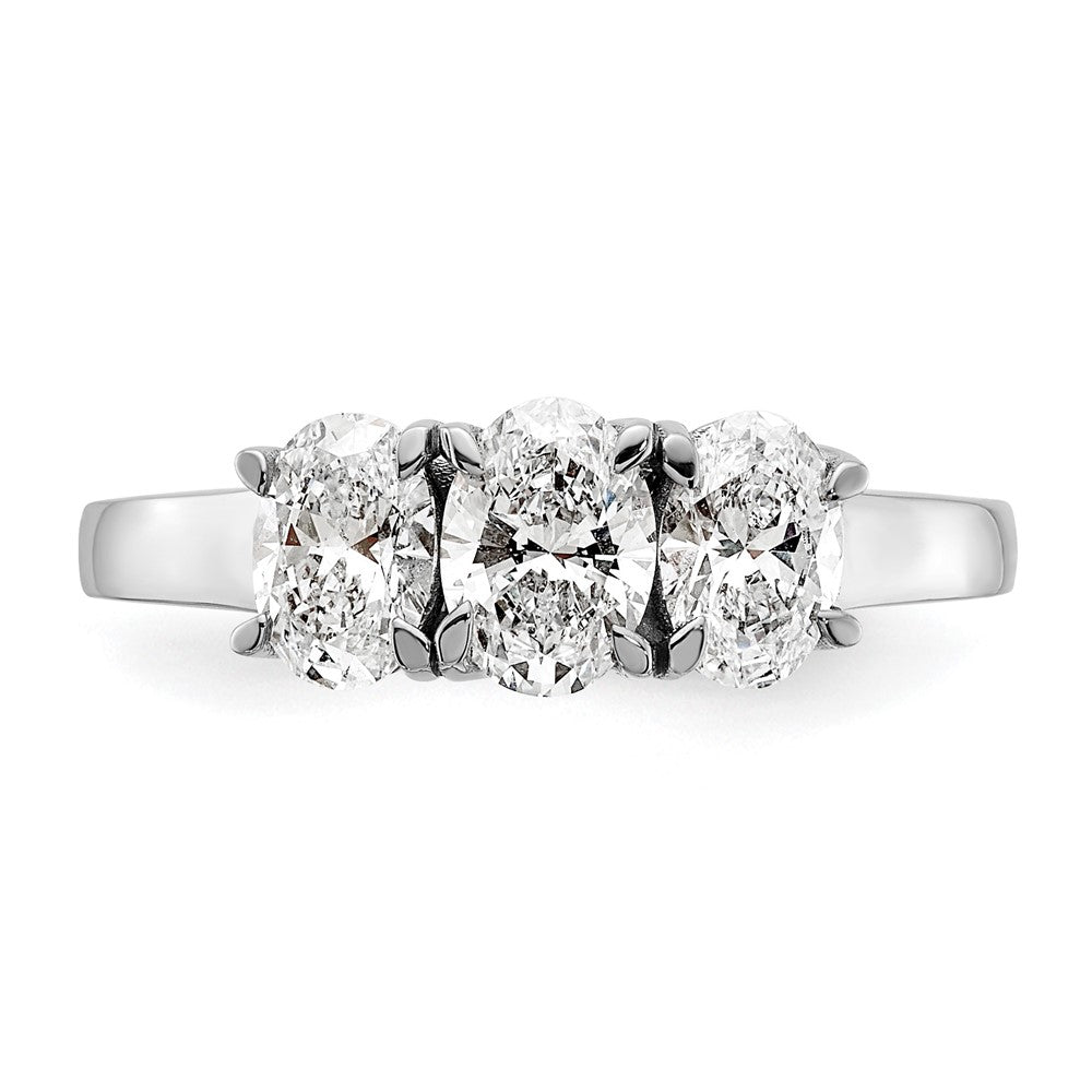 True Origin Lab Grown Diamond VS+ F+ Complete Oval Three Stone Ring