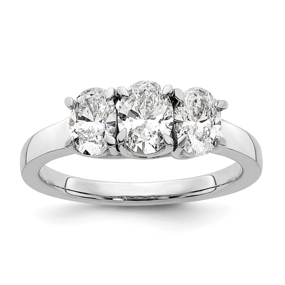True Origin Lab Grown Diamond VS+ F+ Complete Oval Three Stone Ring