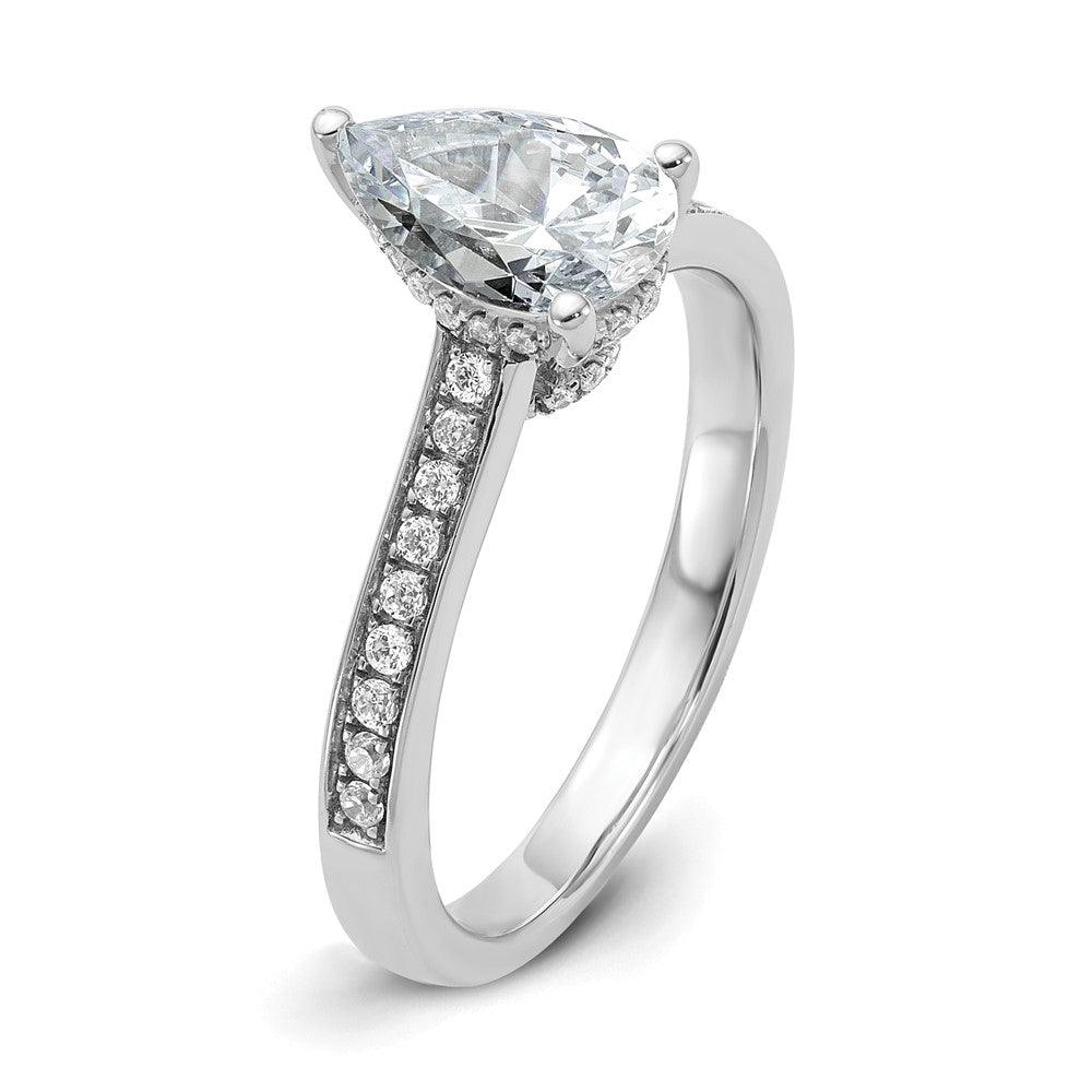 True Origin Lab Grown Diamond VS+ F+ Semi-Mount Pear Engagement Ring