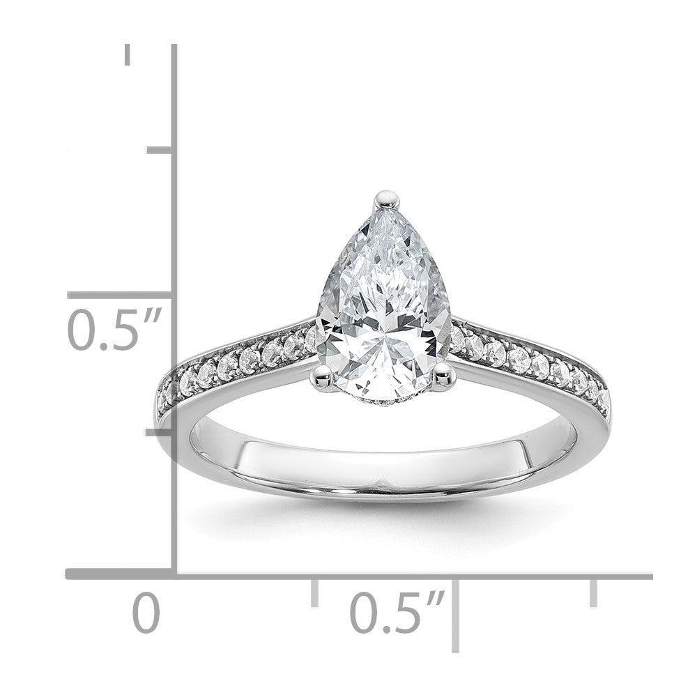 True Origin Lab Grown Diamond VS+ F+ Semi-Mount Pear Engagement Ring