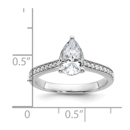 True Origin Lab Grown Diamond VS+ F+ Semi-Mount Pear Engagement Ring