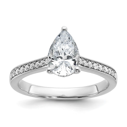True Origin Lab Grown Diamond VS+ F+ Semi-Mount Pear Engagement Ring