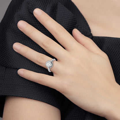 True Origin Lab Grown Diamond VS+ F+ Semi-Mount Oval Halo Engagement Ring
