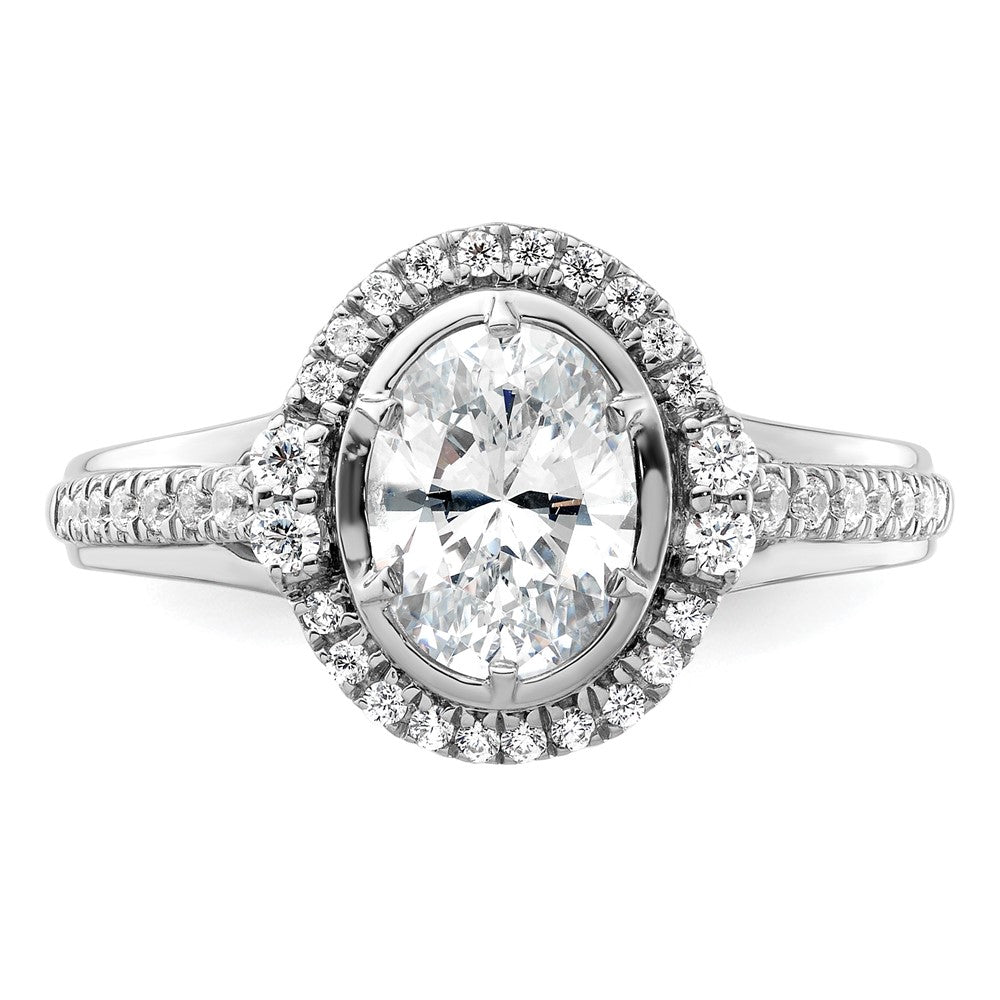 True Origin Lab Grown Diamond VS+ F+ Semi-Mount Oval Halo Engagement Ring