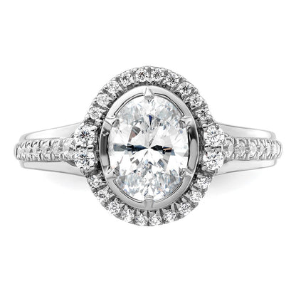 True Origin Lab Grown Diamond VS+ F+ Semi-Mount Oval Halo Engagement Ring