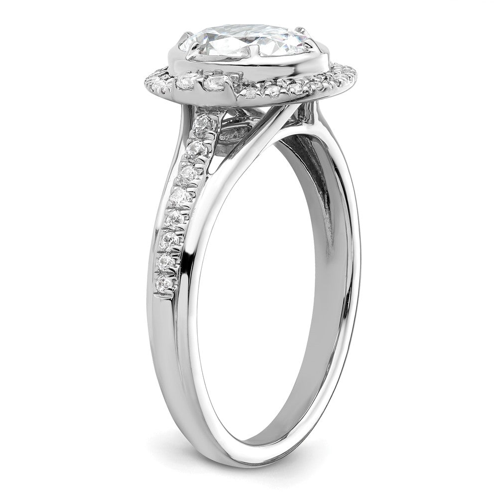 True Origin Lab Grown Diamond VS+ F+ Semi-Mount Oval Halo Engagement Ring