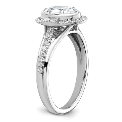 True Origin Lab Grown Diamond VS+ F+ Semi-Mount Oval Halo Engagement Ring
