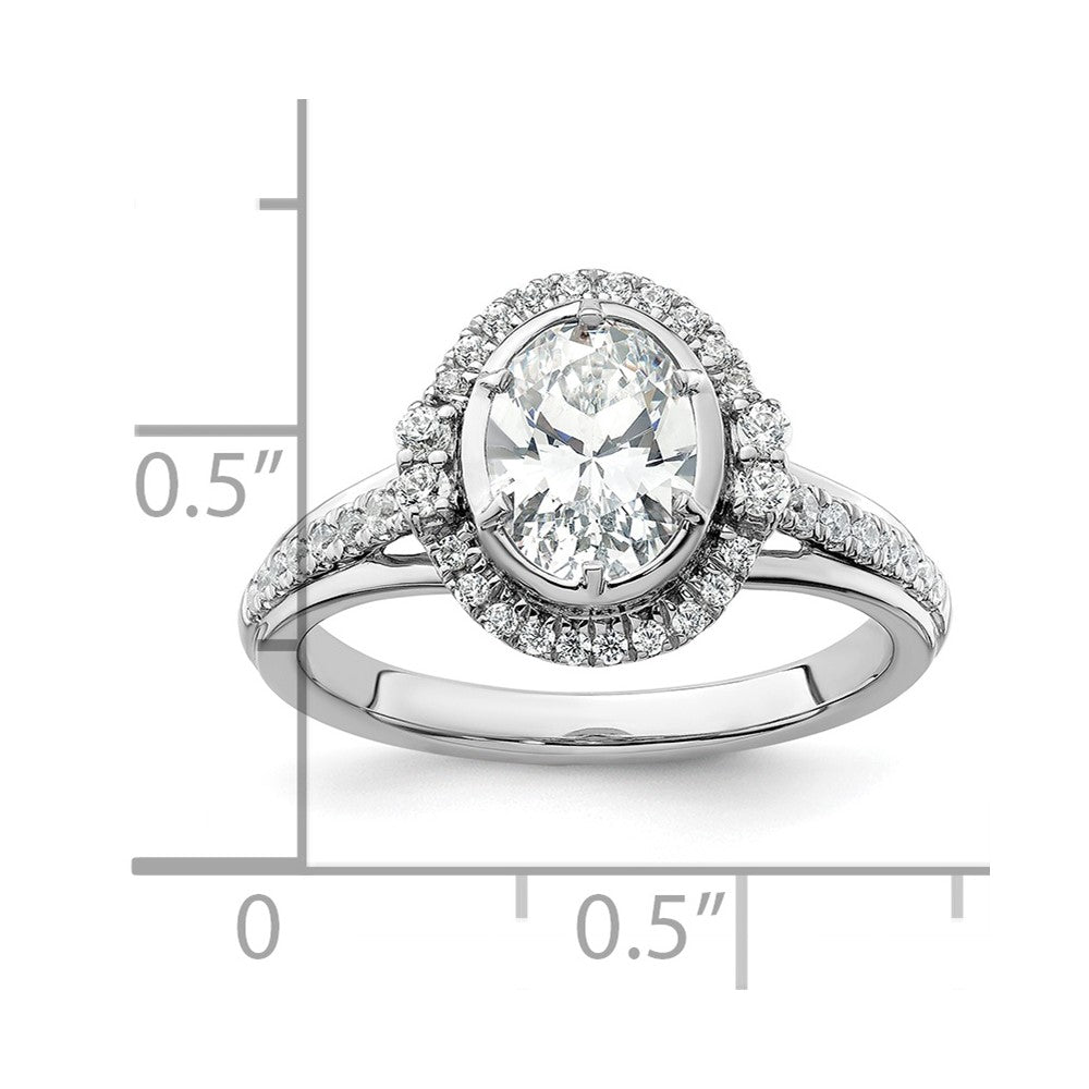 True Origin Lab Grown Diamond VS+ F+ Semi-Mount Oval Halo Engagement Ring