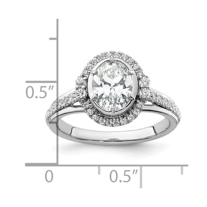 True Origin Lab Grown Diamond VS+ F+ Semi-Mount Oval Halo Engagement Ring